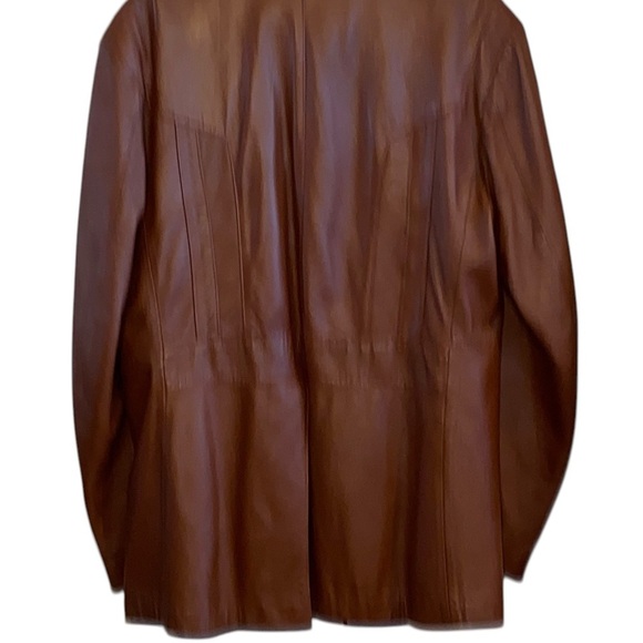 Vintage 70s Adler cognac brown cabretta glove leather blazer Jacket Fall Winter - Picture 7 of 7